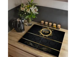 Banjado Schneidebretter|Herdabdeckungen<Herdabdeckplatte Glas 2 Teilig Je 30x52CM Schneidebrett Herdabdeckung Mit Motiv Vip