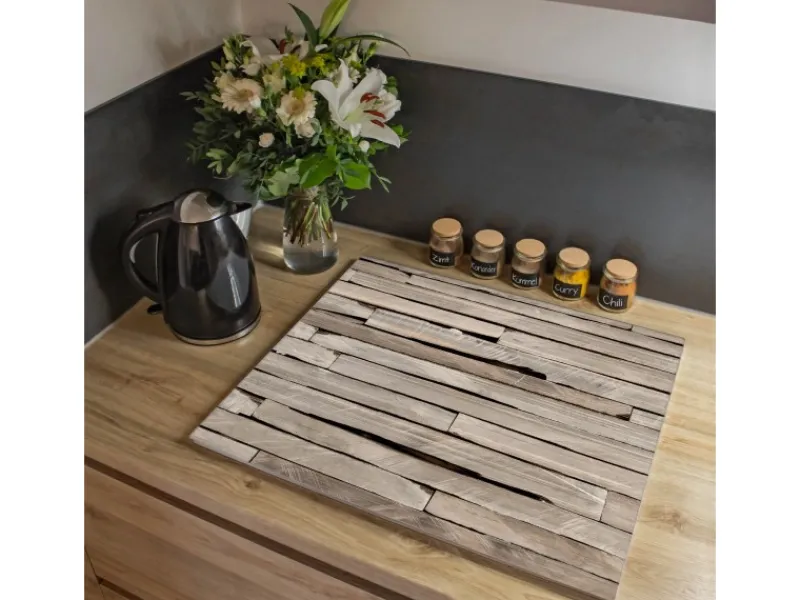 Sale Banjado Herdabdeckplatte Glas 1 Teilig 60x52CM Schneidebrett Herdabdeckung Mit Motiv Steinplatten