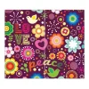 Banjado Herdabdeckplatte Glas 2 Teilig Je 30x52CM Schneidebrett Herdabdeckung Mit Motiv Love And Peace