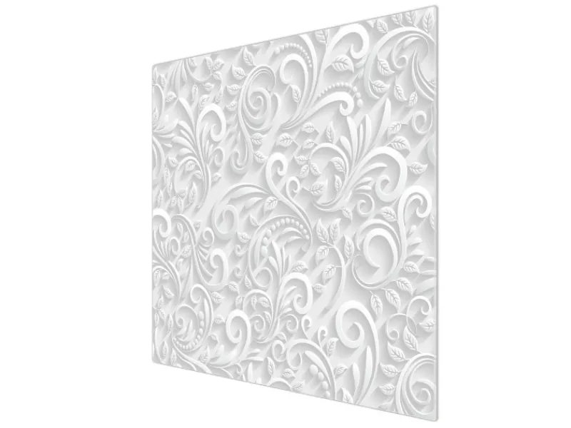 Online Banjado Herdabdeckplatte Glas 1 Teilig 60x52CM Schneidebrett Herdabdeckung Mit Motiv White Swirl