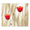 Banjado Schneidebretter|Herdabdeckungen<Herdabdeckplatte Glas 2 Teilig Je 30x52CM Schneidebrett Herdabdeckung Mit Motiv Klatschmohn