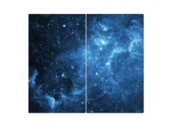 Online Banjado Herdabdeckplatte Glas 2 Teilig Je 30x52CM Schneidebrett Herdabdeckung Mit Motiv Universum