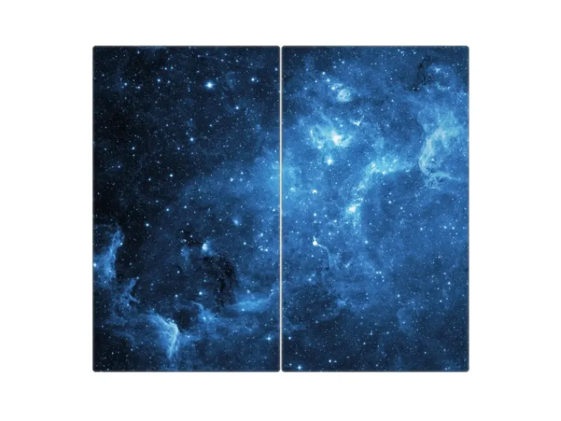 Online Banjado Herdabdeckplatte Glas 2 Teilig Je 30x52CM Schneidebrett Herdabdeckung Mit Motiv Universum