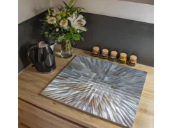 Banjado Herdabdeckungen|Herde<Herdabdeckplatte Glas 1 Teilig 60x52CM Schneidebrett Herdabdeckung Mit Motiv Dornen Aus Eis