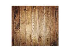 Banjado Herdabdeckungen|Schneidebretter<Herdabdeckplatte Glas 1 Teilig 60x52CM Schneidebrett Herdabdeckung Mit Motiv Geöltes Holz
