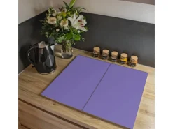 Outlet Banjado Herdabdeckplatte Glas 2 Teilig Je 30x52CM Schneidebrett Herdabdeckung Mit Motiv Lavendel
