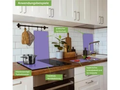 Outlet Banjado Herdabdeckplatte Glas 2 Teilig Je 30x52CM Schneidebrett Herdabdeckung Mit Motiv Lavendel
