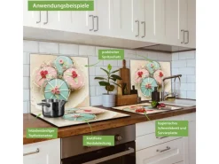 Online Banjado Herdabdeckplatte Glas 1 Teilig 60x52CM Schneidebrett Herdabdeckung Mit Motiv Cupcakes