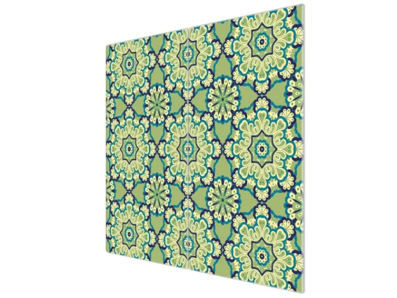 Banjado Herdabdeckungen|Herde<Herdabdeckplatte Glas 2 Teilig Je 30x52CM Schneidebrett Herdabdeckung Mit Motiv Kaleidoscop Grün