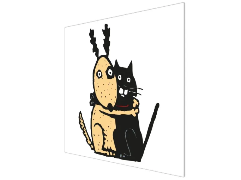 Banjado Herde|Kochfelder<Herdabdeckplatte Glas 1 Teilig 60x52CM Schneidebrett Herdabdeckung Mit Motiv Beste Freunde Immer