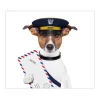 Banjado Schneidebretter|Herdabdeckungen<Herdabdeckplatte Glas 1 Teilig 60x52CM Schneidebrett Herdabdeckung Mit Motiv Postbote Jack Russel