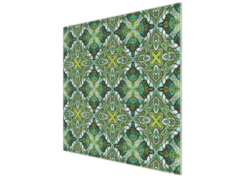 Banjado Herdabdeckplatte Glas 1 Teilig 60x52CM Schneidebrett Herdabdeckung Mit Motiv Grünes Muster< Schneidebretter|Herdabdeckungen