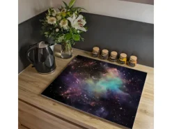 New Banjado Herdabdeckplatte Glas 1 Teilig 60x52CM Schneidebrett Herdabdeckung Mit Motiv Im Weltall 2