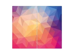 Banjado Herde|Kochfelder<Herdabdeckplatte Glas 2 Teilig Je 30x52CM Schneidebrett Herdabdeckung Mit Motiv Bunte Kristalle