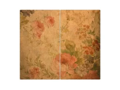 Banjado Herdabdeckplatte Glas 2 Teilig Je 30x52CM Schneidebrett Herdabdeckung Mit Motiv Blumen Antik< Herdabdeckungen|Herde
