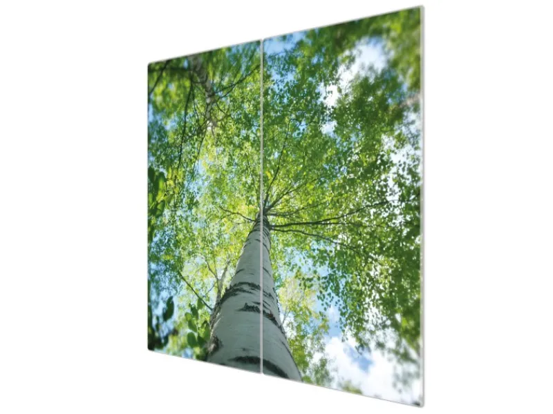 Banjado Herdabdeckplatte Glas 2 Teilig Je 30x52CM Schneidebrett Herdabdeckung Mit Motiv Zwischen Bäumen 5< Herdabdeckungen|Kochfelder