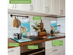 New Banjado Herdabdeckplatte Glas 2 Teilig Je 30x52CM Schneidebrett Herdabdeckung Mit Motiv Elvis