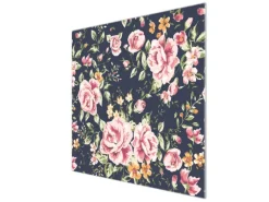 Banjado Schneidebretter|Herdabdeckungen<Herdabdeckplatte Glas 1 Teilig 60x52CM Schneidebrett Herdabdeckung Mit Motiv Rosen Auf Anthrazit