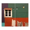 Banjado Herdabdeckplatte Glas 2 Teilig Je 30x52CM Schneidebrett Herdabdeckung Mit Motiv Buntes Haus< Herdabdeckungen|Herde