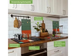 Banjado Herdabdeckplatte Glas 2 Teilig Je 30x52CM Schneidebrett Herdabdeckung Mit Motiv Buntes Haus< Herdabdeckungen|Herde