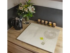 Banjado Schneidebretter|Herdabdeckungen<Herdabdeckplatte Glas 1 Teilig 60x52CM Schneidebrett Herdabdeckung Mit Motiv Flüchtiges Glück