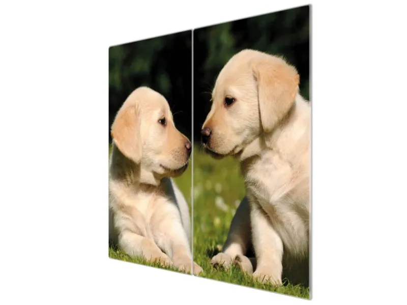 Online Banjado Herdabdeckplatte Glas 2 Teilig Je 30x52CM Schneidebrett Herdabdeckung Mit Motiv Labrador