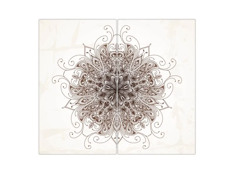 Best Banjado Herdabdeckplatte Glas 2 Teilig Je 30x52CM Schneidebrett Herdabdeckung Mit Motiv Mehendi