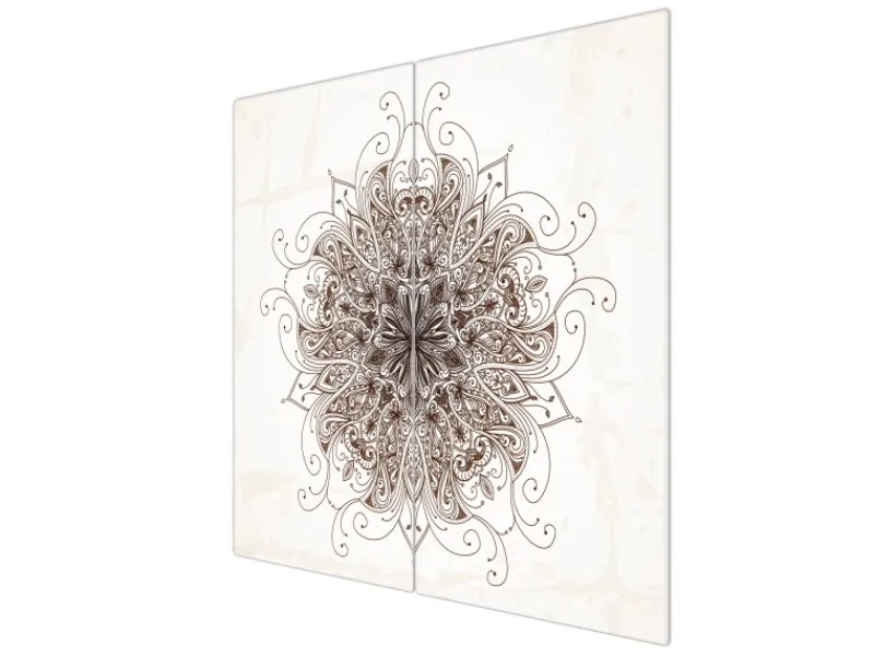Best Banjado Herdabdeckplatte Glas 2 Teilig Je 30x52CM Schneidebrett Herdabdeckung Mit Motiv Mehendi