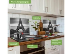 Banjado Schneidebretter|Herde<Herdabdeckplatte Glas 1 Teilig 60x52CM Schneidebrett Herdabdeckung Mit Motiv Paris