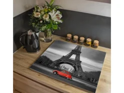 Banjado Schneidebretter|Herde<Herdabdeckplatte Glas 1 Teilig 60x52CM Schneidebrett Herdabdeckung Mit Motiv Paris