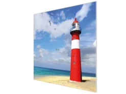 Banjado Schneidebretter|Herdabdeckungen<Herdabdeckplatte Glas 1 Teilig 60x52CM Schneidebrett Herdabdeckung Mit Motiv Leuchtturm Westkapelle