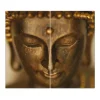 Banjado Herdabdeckplatte Glas 2 Teilig Je 30x52CM Schneidebrett Herdabdeckung Mit Motiv Buddha Gold< Schneidebretter|Herdabdeckungen