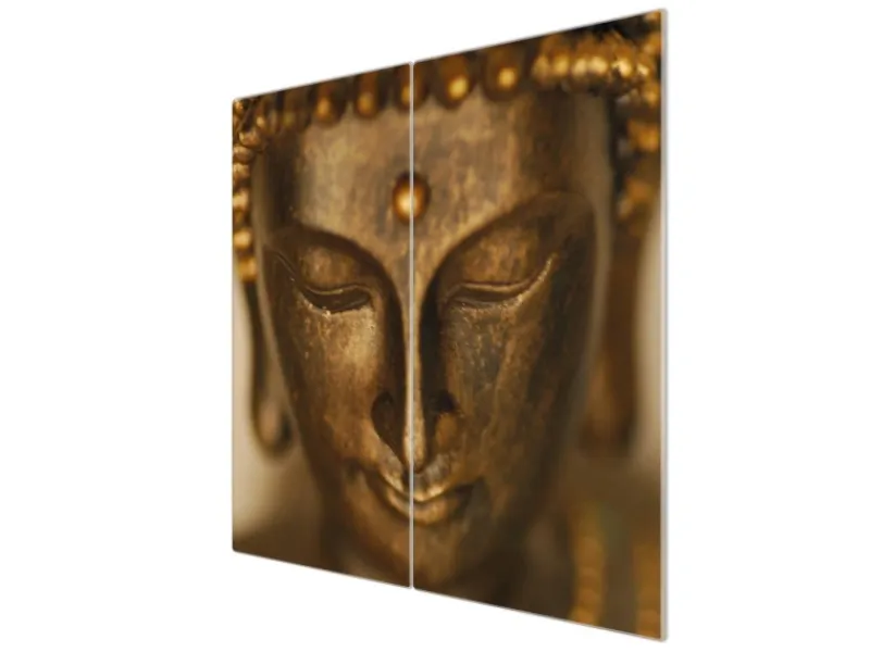 Banjado Herdabdeckplatte Glas 2 Teilig Je 30x52CM Schneidebrett Herdabdeckung Mit Motiv Buddha Gold< Schneidebretter|Herdabdeckungen