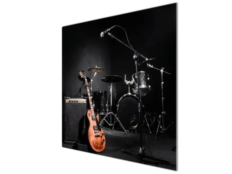 Banjado Herdabdeckplatte Glas 1 Teilig 60x52CM Schneidebrett Herdabdeckung Mit Motiv Jam Session