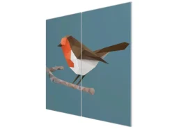Banjado Herde|Kochfelder<Herdabdeckplatte Glas 2 Teilig Je 30x52CM Schneidebrett Herdabdeckung Mit Motiv Abstrakter Vogel