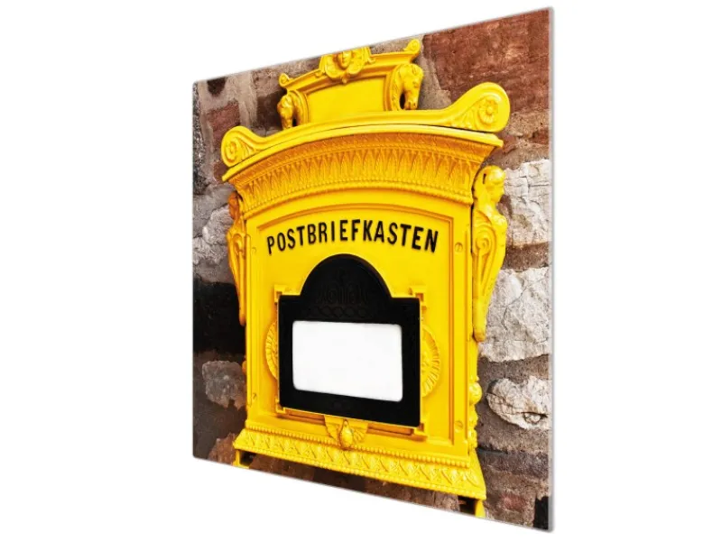 Banjado Herdabdeckplatte Glas 1 Teilig 60x52CM Schneidebrett Herdabdeckung Mit Motiv Historischer Postkasten< Schneidebretter|Herdabdeckungen