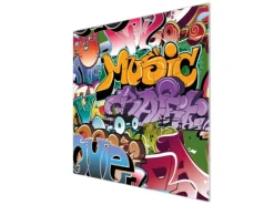 Hot Banjado Herdabdeckplatte Glas 1 Teilig 60x52CM Schneidebrett Herdabdeckung Mit Motiv Graffiti