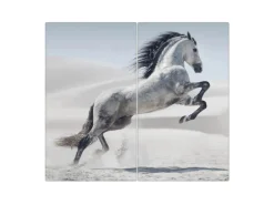 Banjado Herde|Kochfelder<Herdabdeckplatte Glas 2 Teilig Je 30x52CM Schneidebrett Herdabdeckung Mit Motiv Wildes Pferd