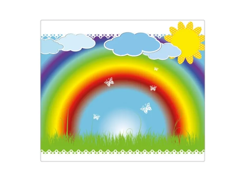 Banjado Schneidebretter|Küchenrückwände<Herdabdeckplatte Glas 1 Teilig 60x52CM Schneidebrett Herdabdeckung Mit Motiv Regenbogen