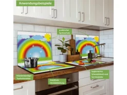 Banjado Schneidebretter|Küchenrückwände<Herdabdeckplatte Glas 1 Teilig 60x52CM Schneidebrett Herdabdeckung Mit Motiv Regenbogen
