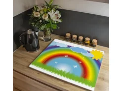 Banjado Schneidebretter|Küchenrückwände<Herdabdeckplatte Glas 1 Teilig 60x52CM Schneidebrett Herdabdeckung Mit Motiv Regenbogen