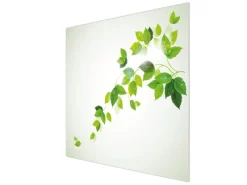 Banjado Herdabdeckplatte Glas 1 Teilig 60x52CM Schneidebrett Herdabdeckung Mit Motiv Ranke Gelb Weiß< Schneidebretter|Herdabdeckungen