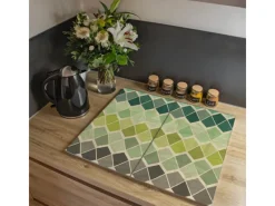 Banjado Herdabdeckplatte Glas 2 Teilig Je 30x52CM Schneidebrett Herdabdeckung Mit Motiv Vier Farben Grün< Herde|Kochfelder