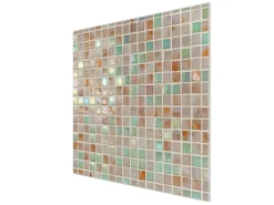 Banjado Herdabdeckplatte Glas 1 Teilig 60x52CM Schneidebrett Herdabdeckung Mit Motiv Grüne Fliesen