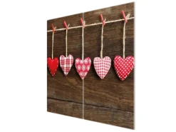 Banjado Herdabdeckplatte Glas 2 Teilig Je 30x52CM Schneidebrett Herdabdeckung Mit Motiv Kleine Herzen< Schneidebretter|Herdabdeckungen