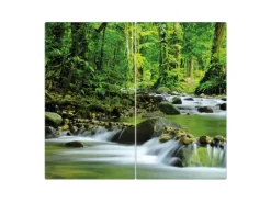 Banjado Herdabdeckplatte Glas 2 Teilig Je 30x52CM Schneidebrett Herdabdeckung Mit Motiv Rauschender Bach< Schneidebretter|Herdabdeckungen