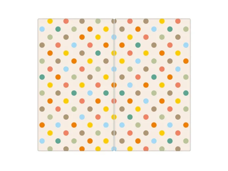 Outlet Banjado Herdabdeckplatte Glas 2 Teilig Je 30x52CM Schneidebrett Herdabdeckung Mit Motiv Bunte Punkte
