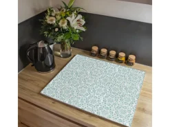 New Banjado Herdabdeckplatte Glas 1 Teilig 60x52CM Schneidebrett Herdabdeckung Mit Motiv Muster Getupft Blau