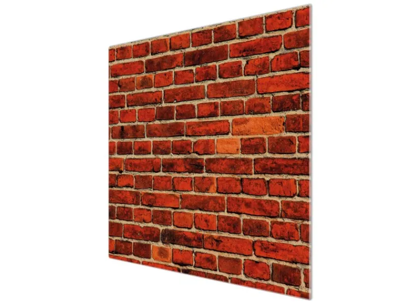 Banjado Herdabdeckplatte Glas 1 Teilig 60x52CM Schneidebrett Herdabdeckung Mit Motiv Ziegelwand