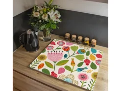 Best Banjado Herdabdeckplatte Glas 1 Teilig 60x52CM Schneidebrett Herdabdeckung Mit Motiv Rosa Kelch Hell